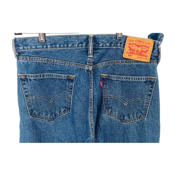 Levis 505 Regular Fit Jeans, Size 34 x 32 - Blue - Picture 10 of 10